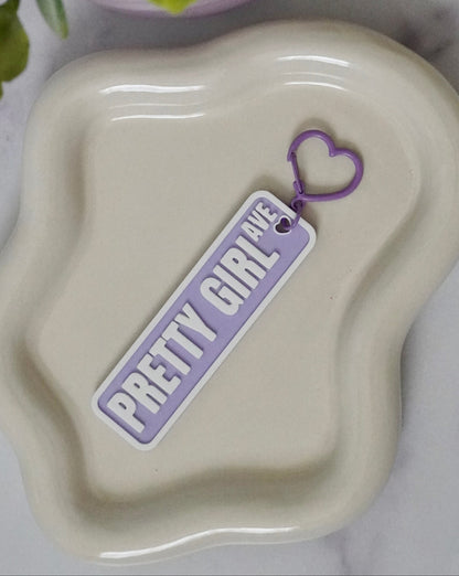 Pretty Girl Ave 3D Printed Street Sign Keychain