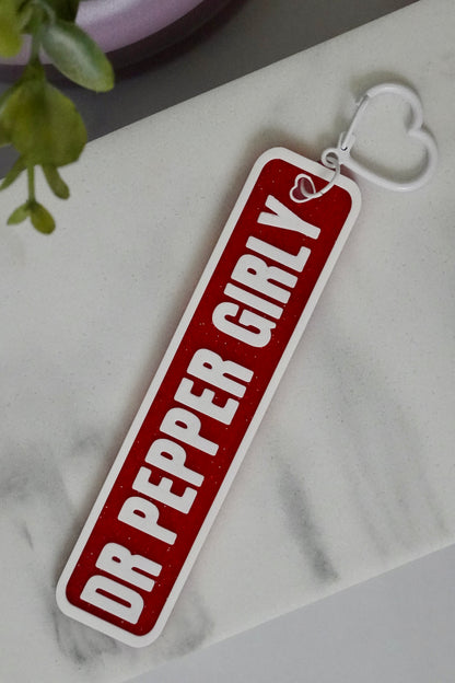 Dr Pepper Girly 3D Printed Keychain