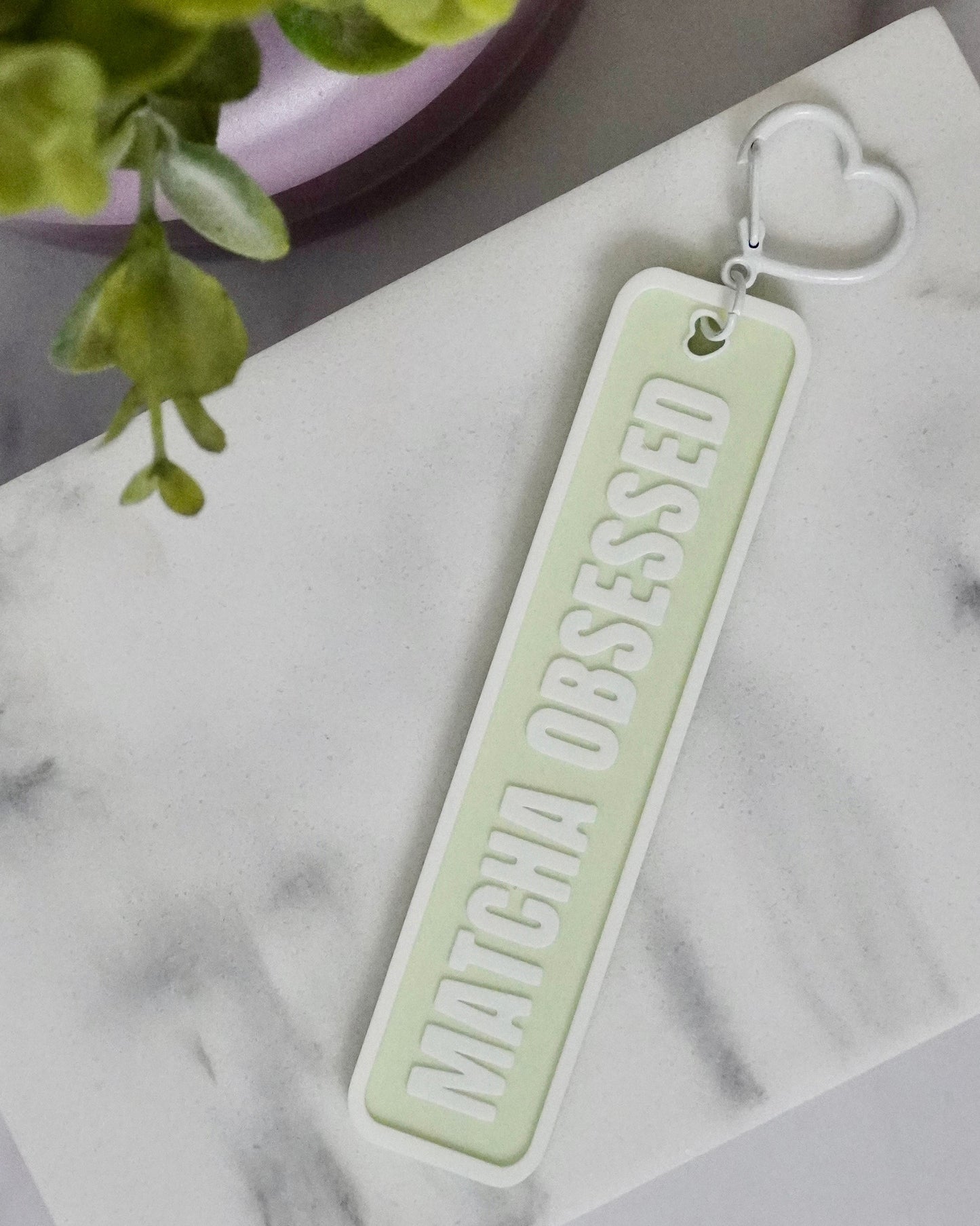 Matcha Obsessed 3D Printed Keychain