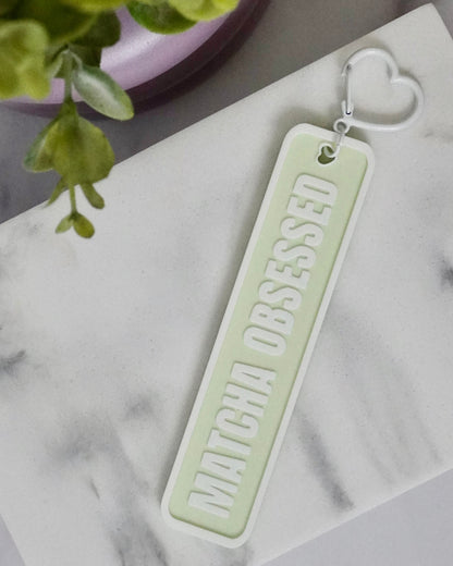 Matcha Obsessed 3D Printed Keychain