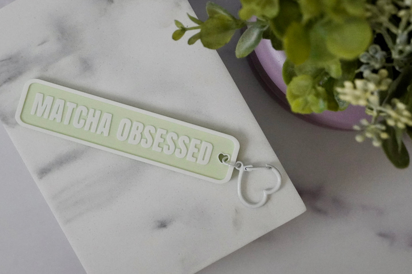 Matcha Obsessed 3D Printed Keychain