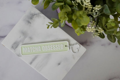 Matcha Obsessed 3D Printed Keychain