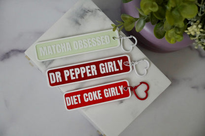 Dr Pepper Girly 3D Printed Keychain