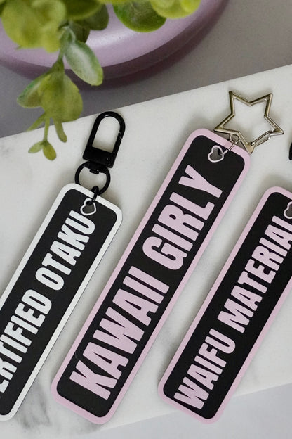 Waifu Material 3D Printed Keychain