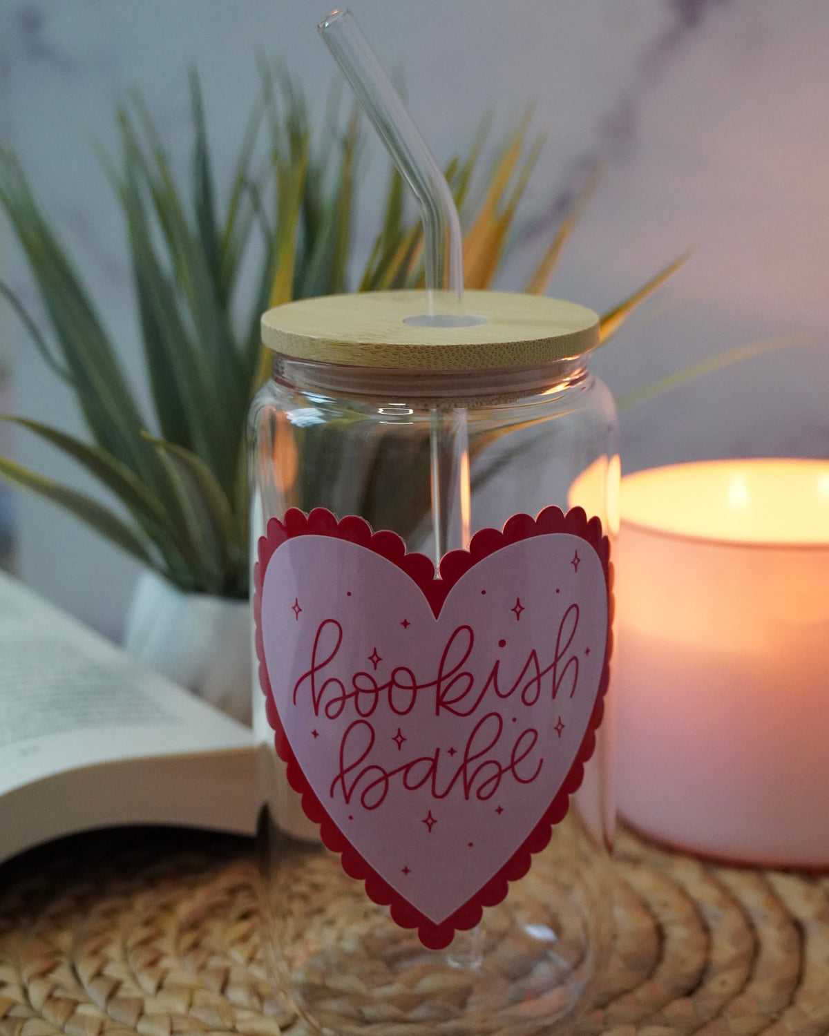 Bookish Babe Iced Coffee Glass