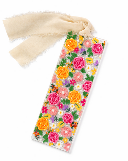 Beautiful Florals Acrylic Bookmark