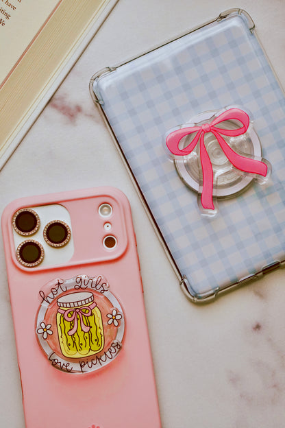 Pink Bow Pretty Pop | Kindle E-Reader Grip | MagSafe Grip | Kindle | Tablet | Phone