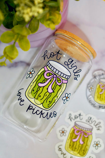 Hot Girls Love Pickles Iced Coffee Glass ✨LAST ONE✨