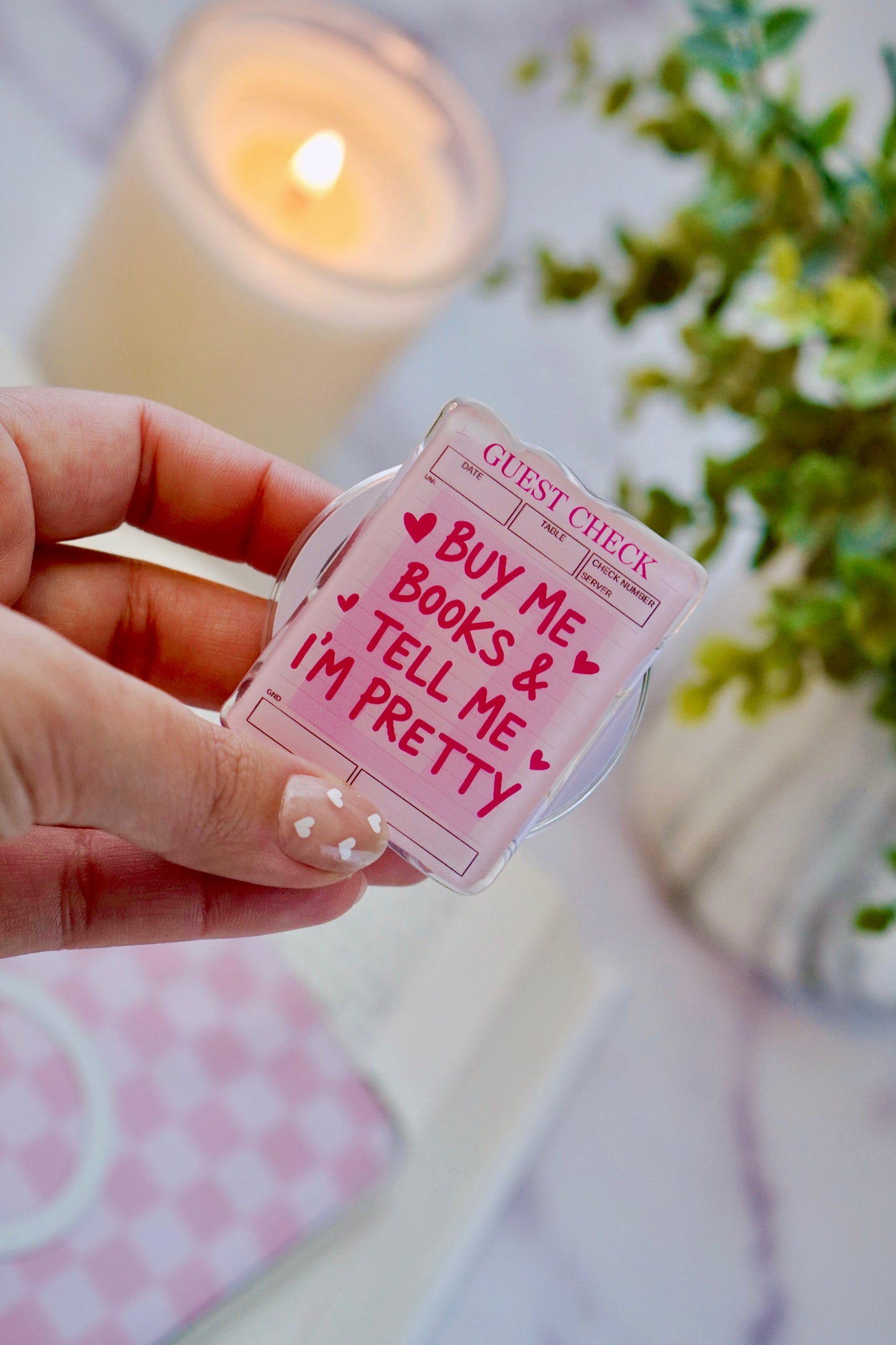 Buy Me Books & Tell Me I'm Pretty Pretty Pop | Kindle E-Reader Grip | MagSafe Grip | Kindle | Tablet | Phone