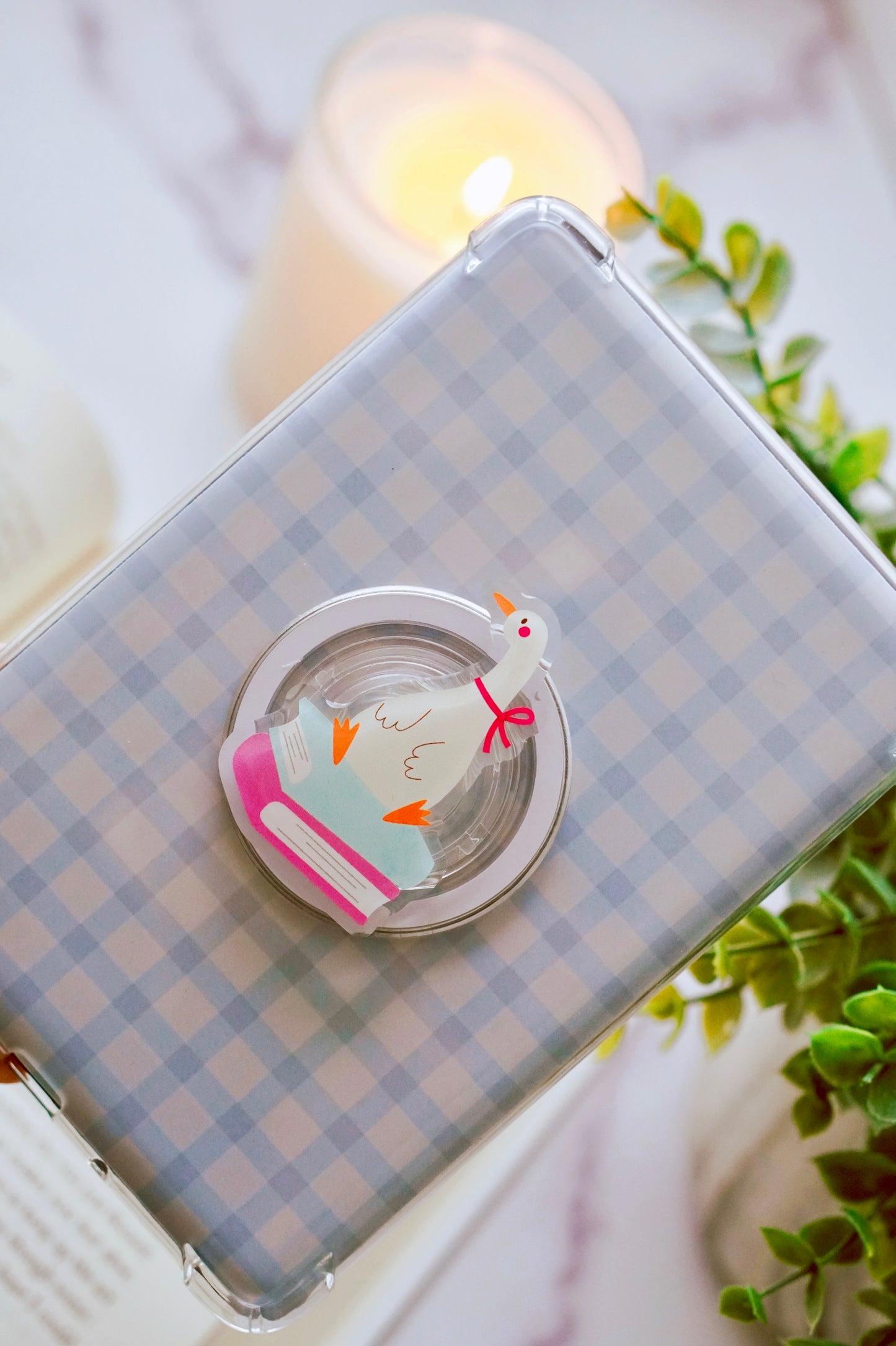 Silly Reading Goose Pretty Pop | Kindle E-Reader Grip | MagSafe Grip | Kindle | Tablet | Phone