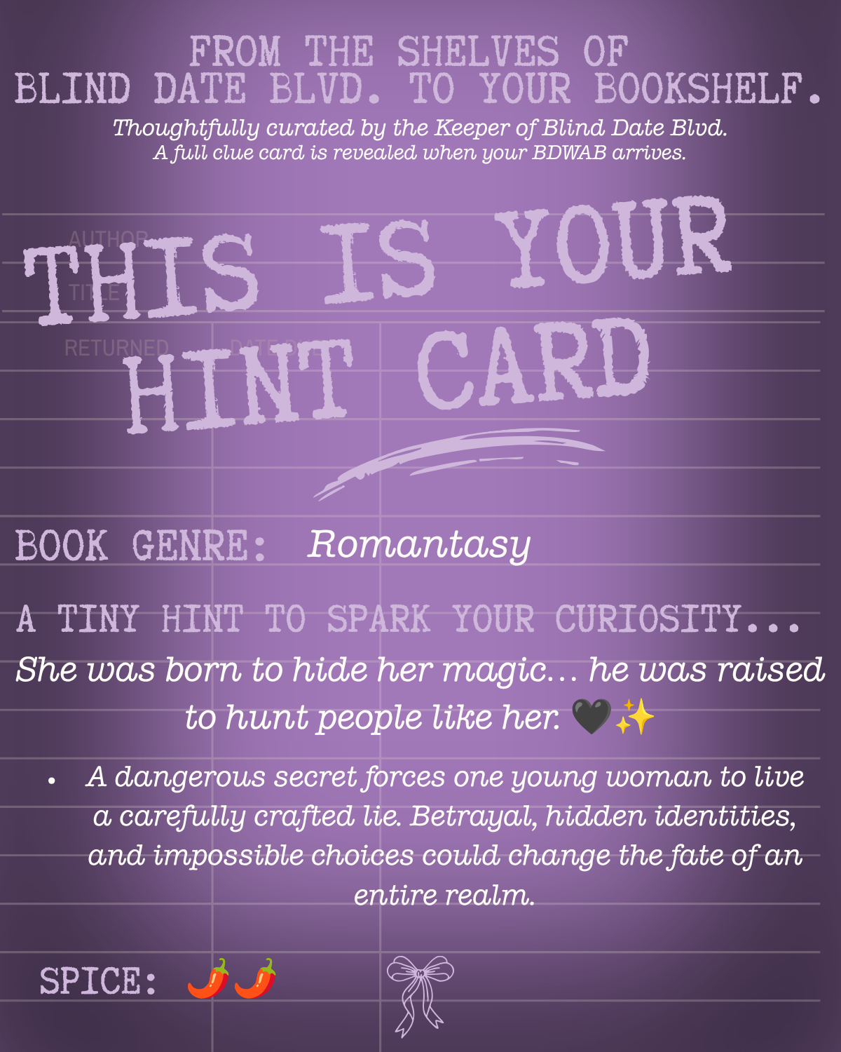 Romantasy Blind Date #FR001