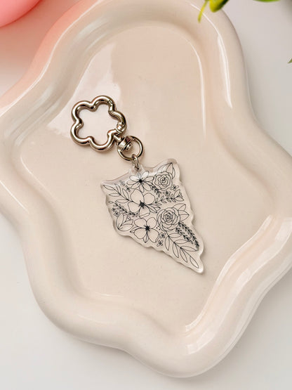 Nevada Floral Acrylic Keychain