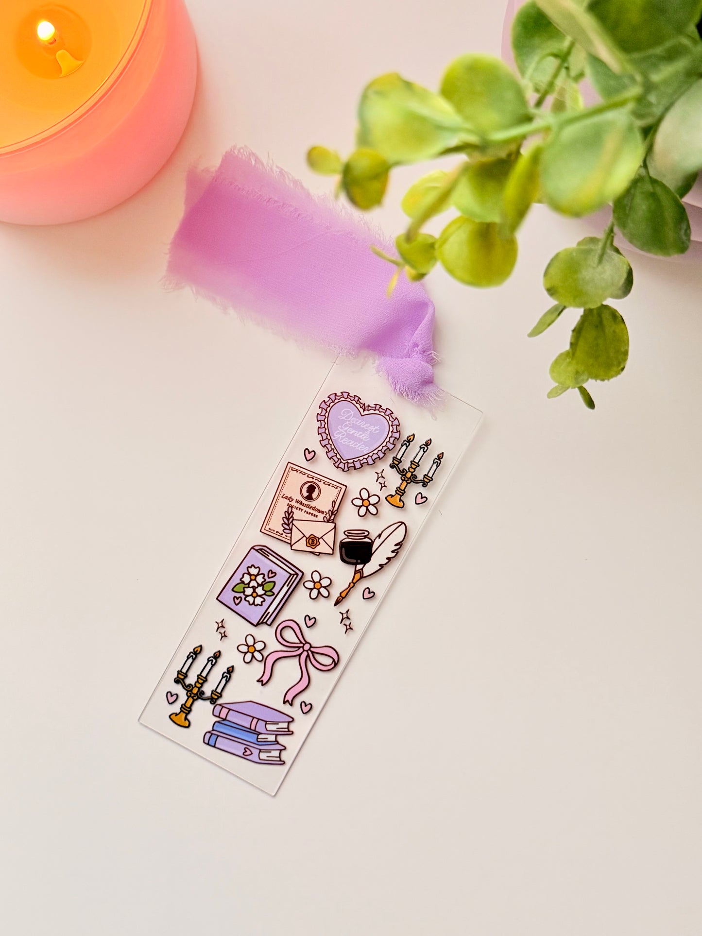 Purple Regency Romance Acrylic Bookmark