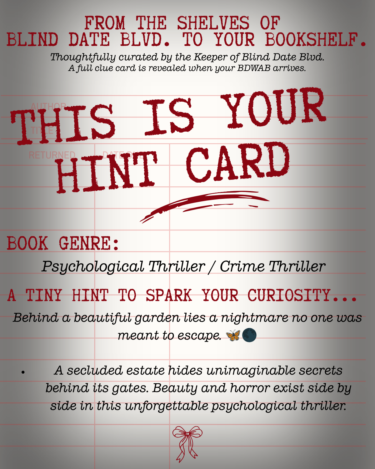 Thriller Blind Date #T018