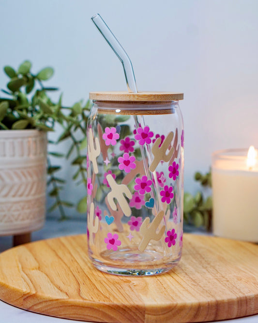 Cactus Love Iced Coffee Glass