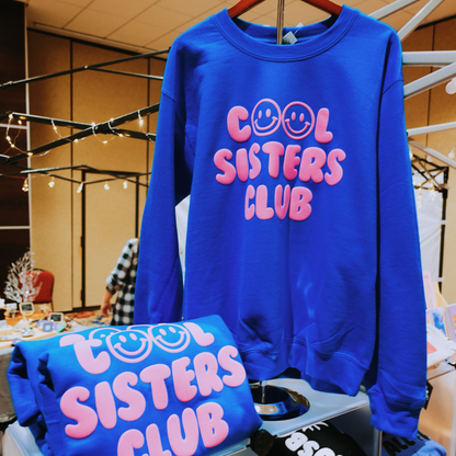 COOL SISTERS CLUB PUFF TEAL CREWNECK SWEATSHIRT