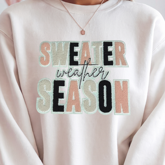 Sweater Weather Season Sequin Crewneck Sweatshirt