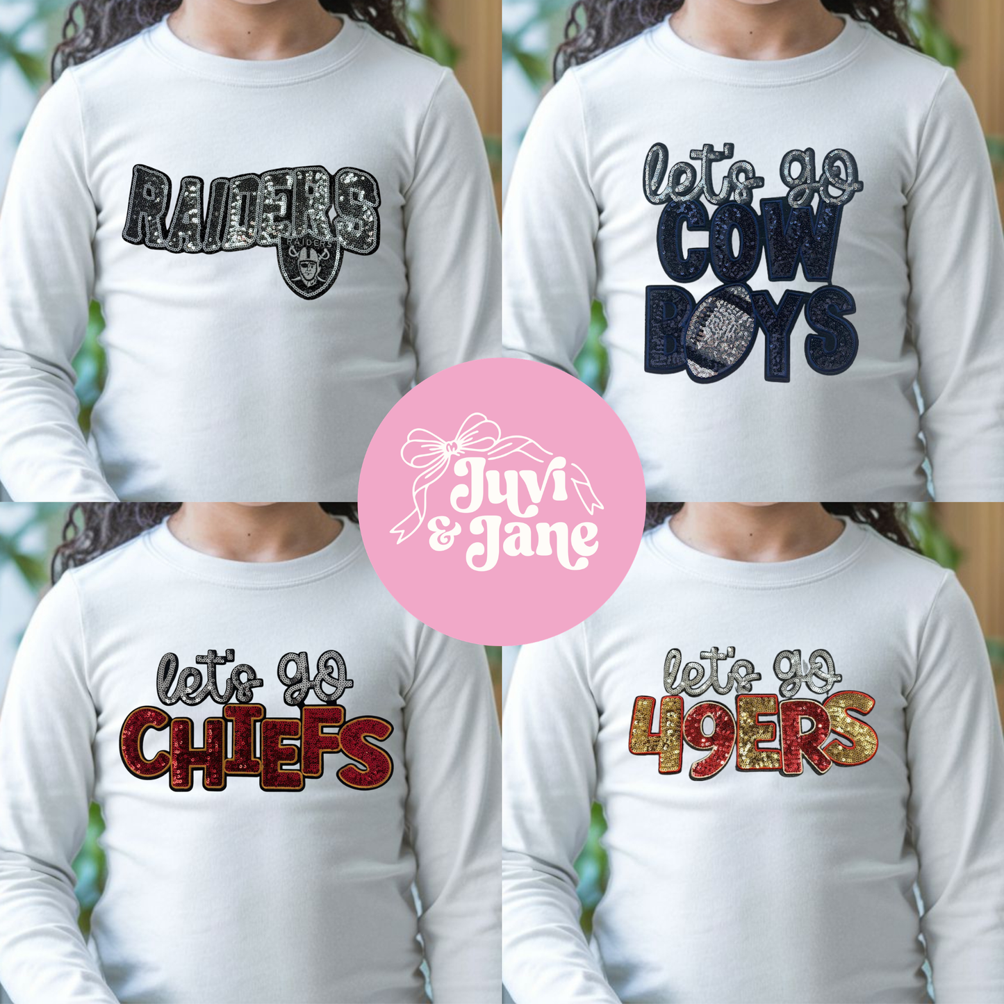 Kids Sequin Game Day Long Sleeve Shirts