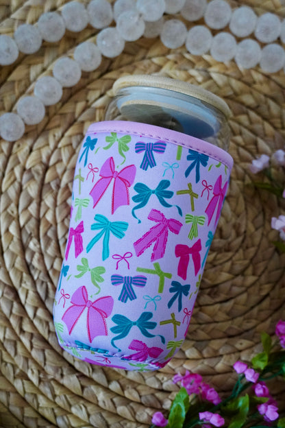 Multicolored Bows Medium Cup Sleeve