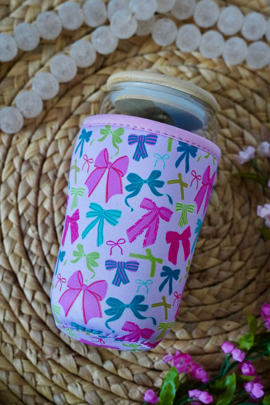 Multicolored Bows Medium Cup Sleeve